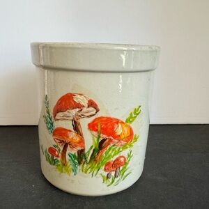 Vintage Pottery Mushroom  Canister